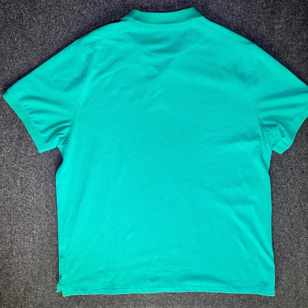 Nike‎ Polo Shirt Mens XL Green Tiger Woods Frank Logo Dri-FIT Pique